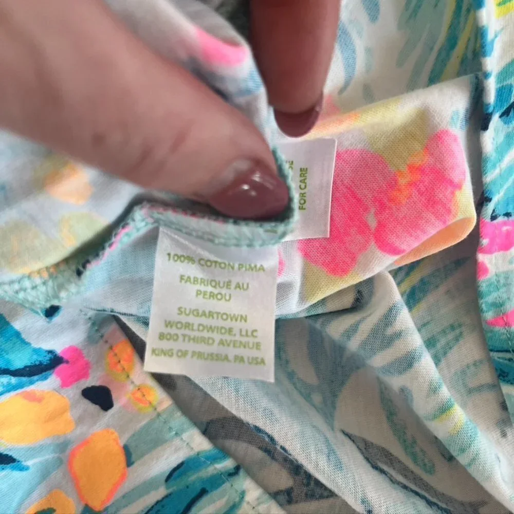 LILLY PULITZER Melle Trapeze Dress Serene Blue Tippy Top Racerback cotton XXS - Picture 11 of 12